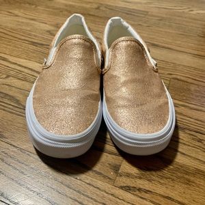 Vans Slip Ons - Rose gold glitter